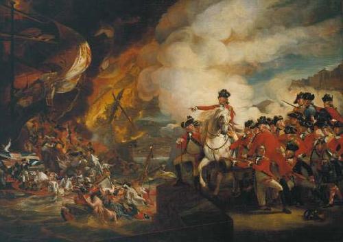 John Singleton Copley The Defeat of the Floating Batteries at Gibraltar France oil painting art